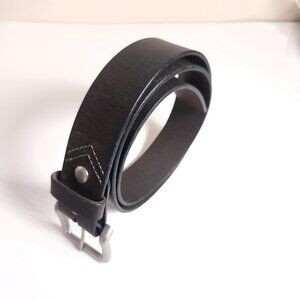 Lejon Oil Tanned Harness Leather Belt Sz 36 Dark Brown Ranch Silver Buckle USA
